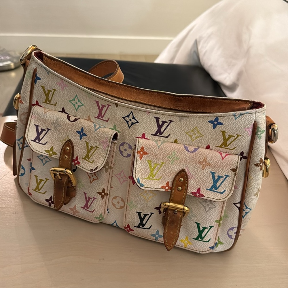 LOUIS VUITTON Lodge GM Shoulder Bag Monogram Multicolor White
